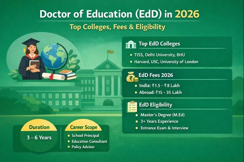 Doctor of Education (EdD) 2026: Best Colleges, Fees & Career Scope