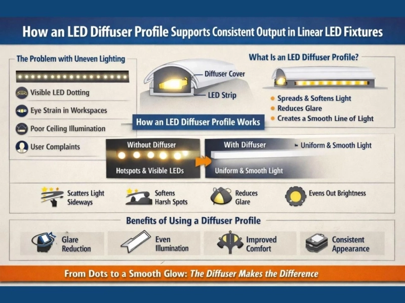 How an LED Diffuser Profile Supports Consistent Output in Linear LED Fixtures