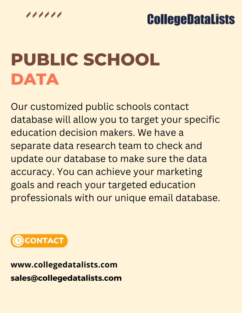 Public School Email List for business