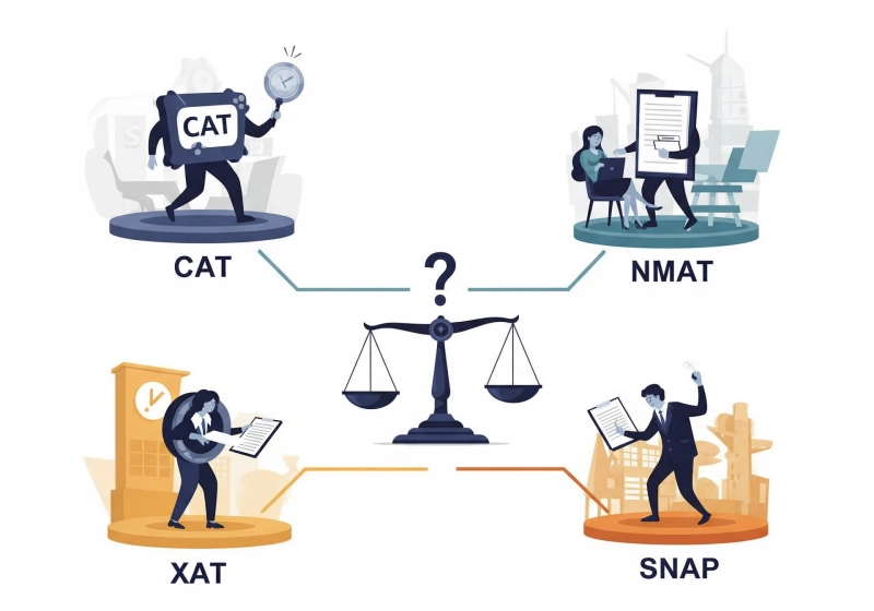 CAT vs. NMAT vs. XAT vs. SNAP: Which Exam Should You Bet On?