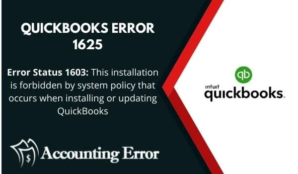 Resolve QuickBooks Error 1625