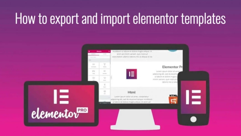 export and import elementor templates with images