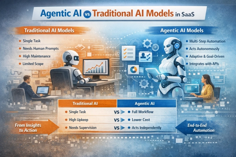 Agentic AI Models vs Traditional AI Models: A CTO’s Guide for SaaS Growth