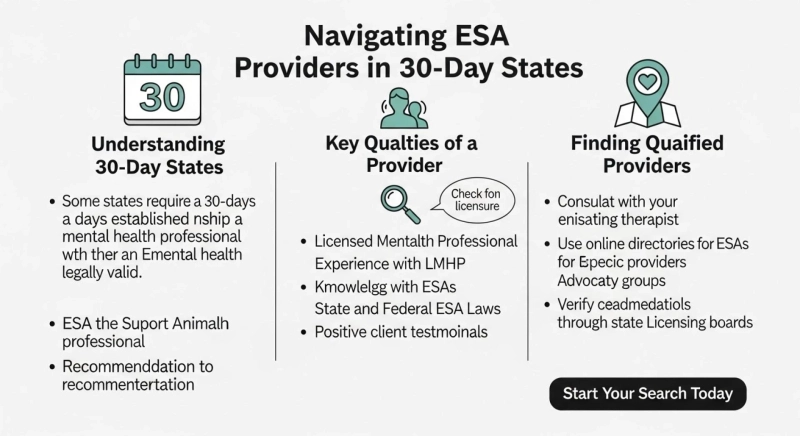 How to Find Qualified ESA Providers in 30 Day States