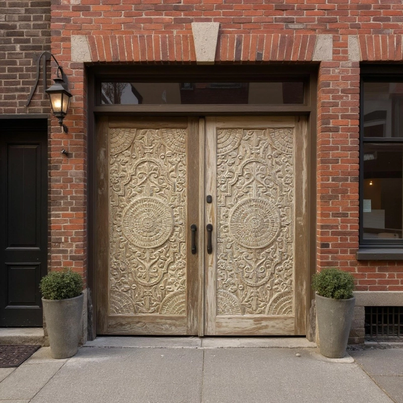 The Grand Gesture: Double Carved Entry Doors as Design Provenance