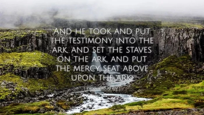 Exodus 40:20 Meaning, Context & Commentary