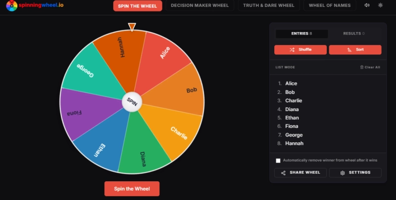 Spin the Wheel of Names and Let Luck Decide