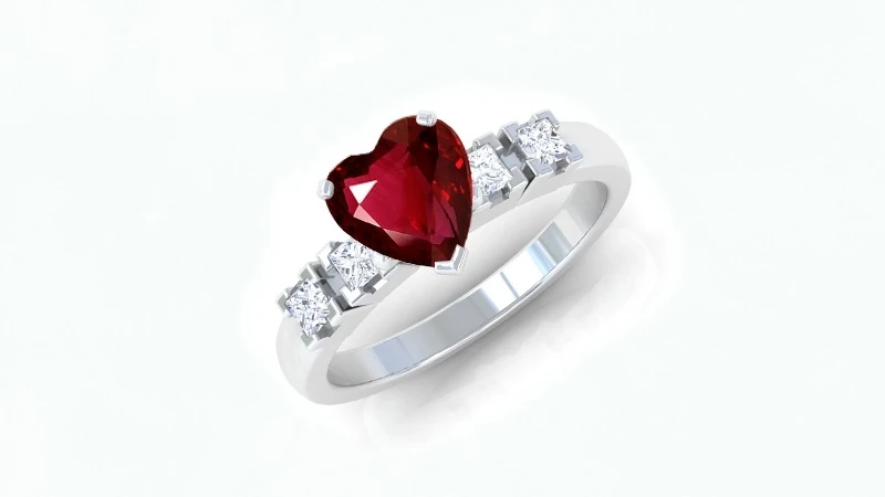 Buy Stunning Ruby Heart Rings to Express Your Pure Love