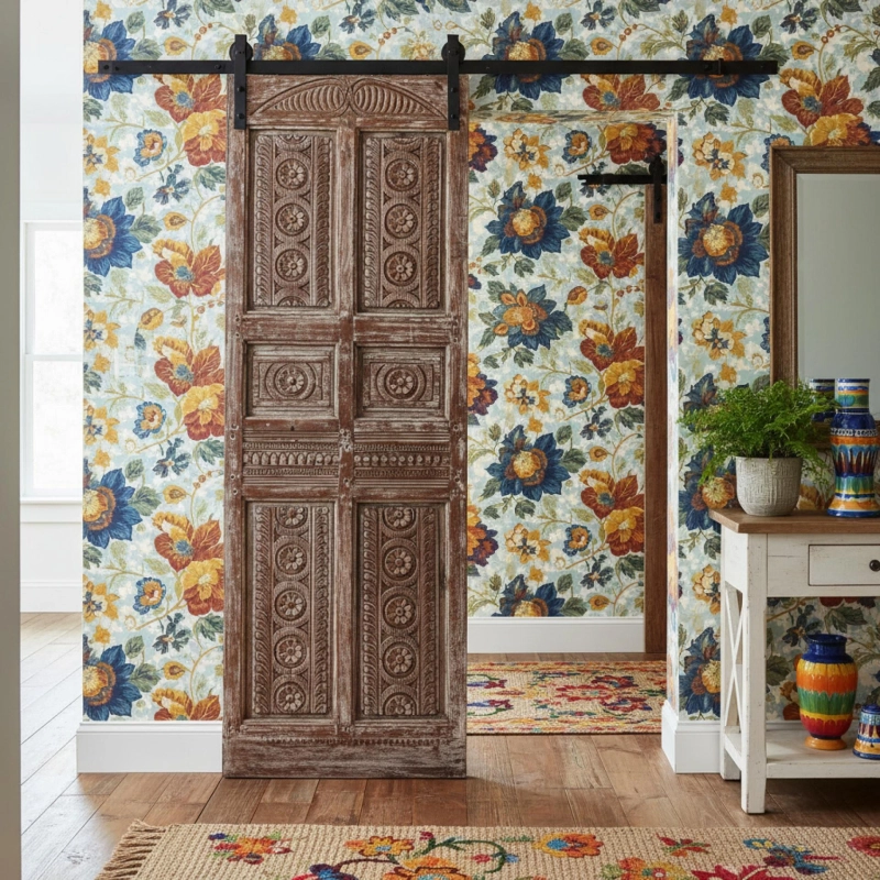 Natural Beachy Wood Carved doors