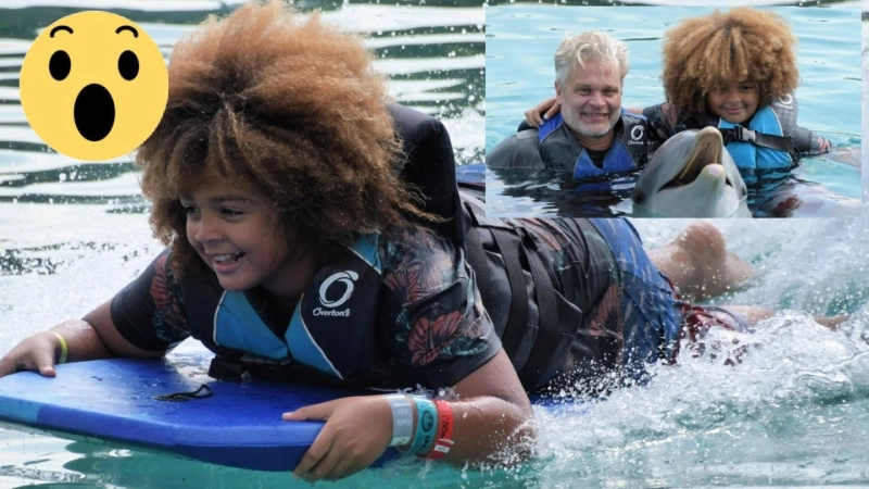 You Won't Believe How It Feels To Be Pushed By Dolphin | A Dolphin named Finn Encounter Blue Lagoon