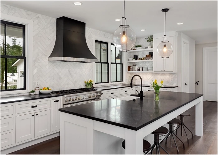 How to Create a Multifunctional Kitchen Space Black and White Kitchen Cabinets