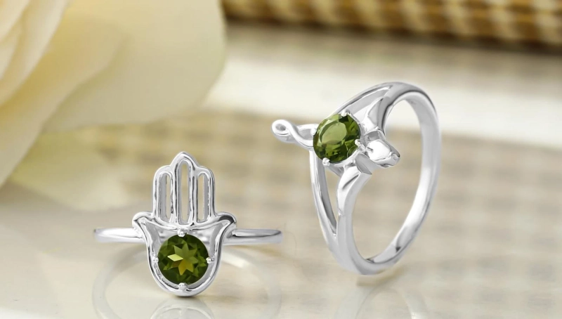 Real Moldavite Ring