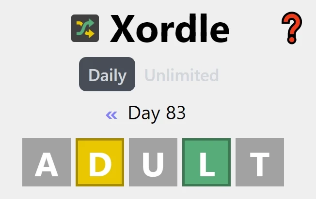 Xordle is an alternate version of the famous word game Wordle