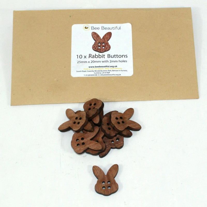 Buy Bee Beautiful Bunny Rabbit Buttons 25 mm 10 Pack