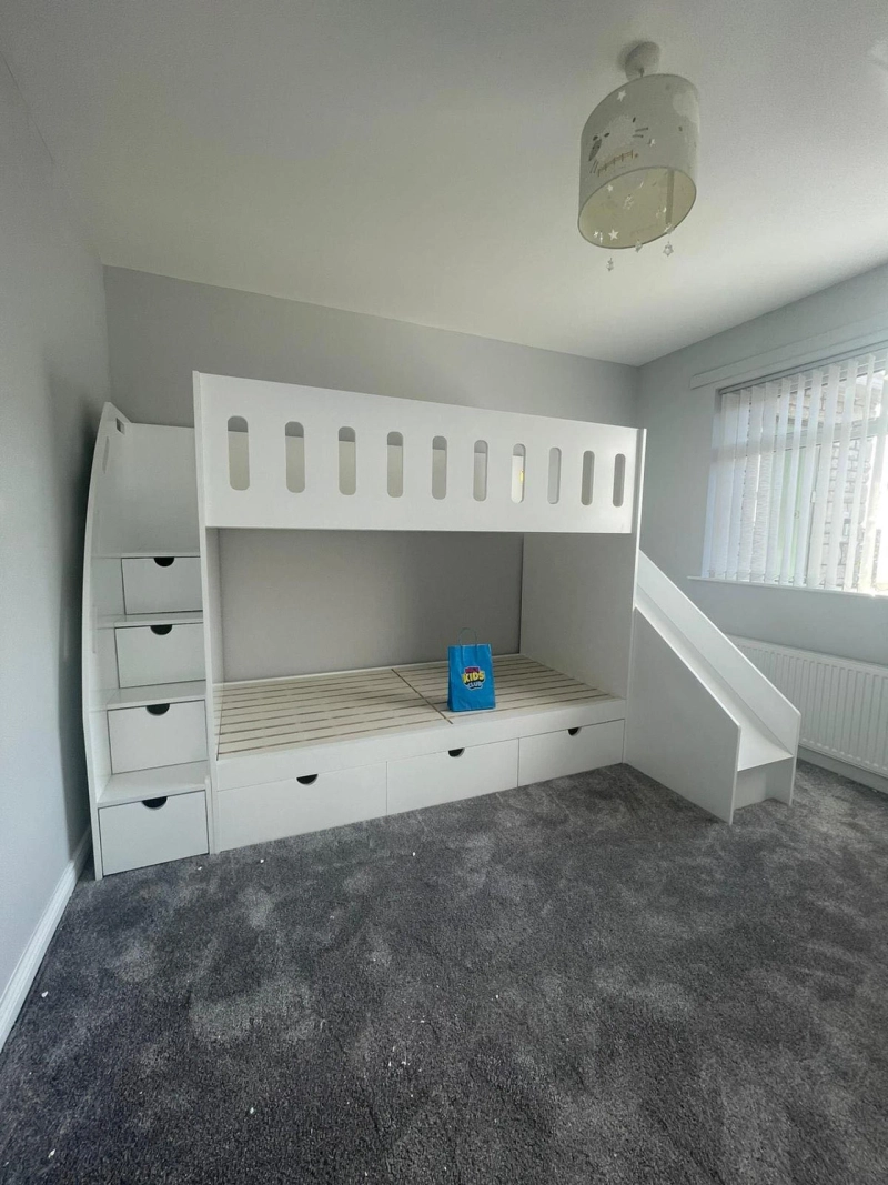 The material used in the construction of double bunk beds