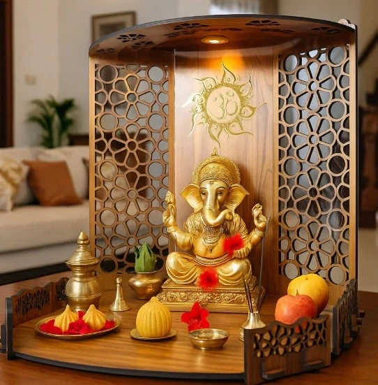 What Accessories Go with a Wooden Temple for Home (Lamps, Bells, Frames)?