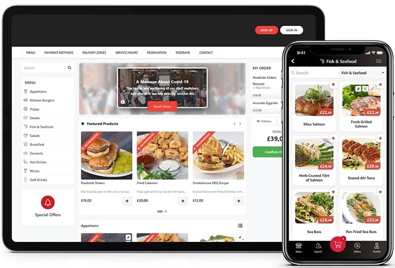 Web App for Restaurant Ordering