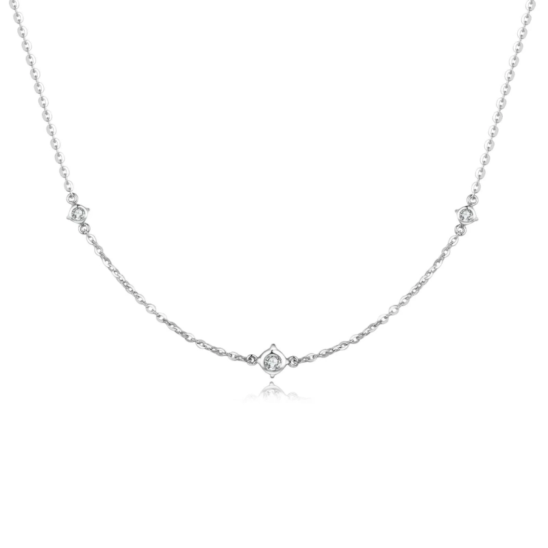 Enchanting Grace: Diamond Block Necklace | Xzlove Jewelry