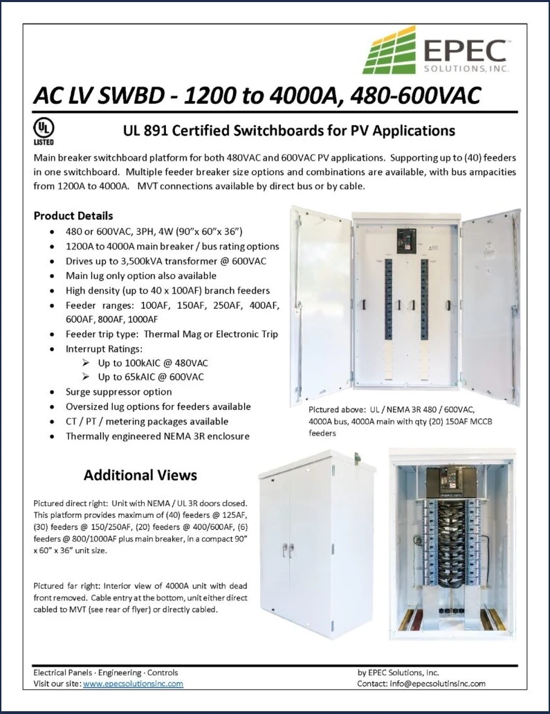 AC LV SWBD - 1200 To 4000A, 480-600VAC