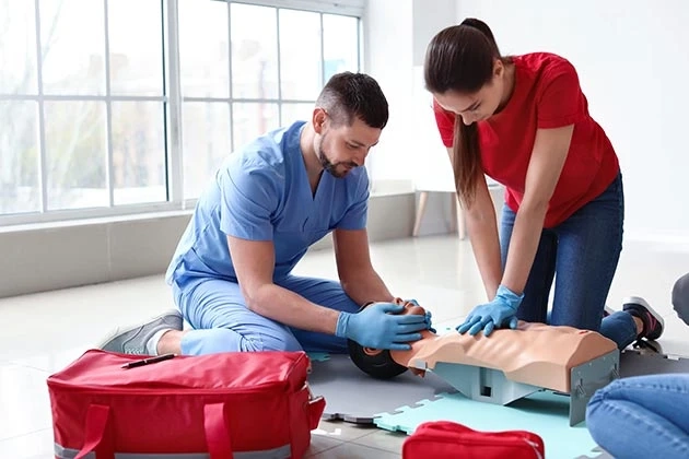 What are the 5 main aims of first aid training?