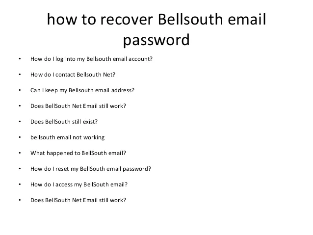 How Do I Recover My Bellsouth Net Email