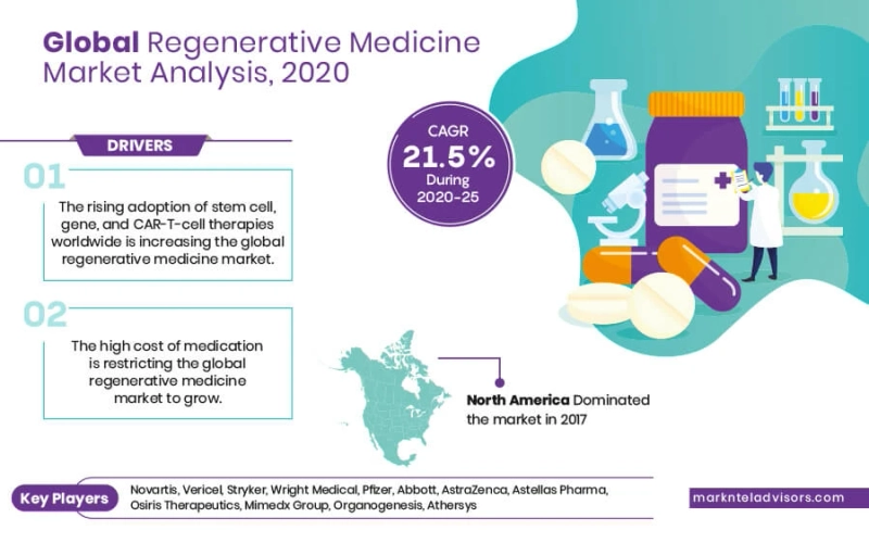 Regenerative Medicine Market Share, Growth, Trends, Covid-19 Impact Analysis, Opportunities, Business Challenges and Forecast 2025: Markntel Advisors
