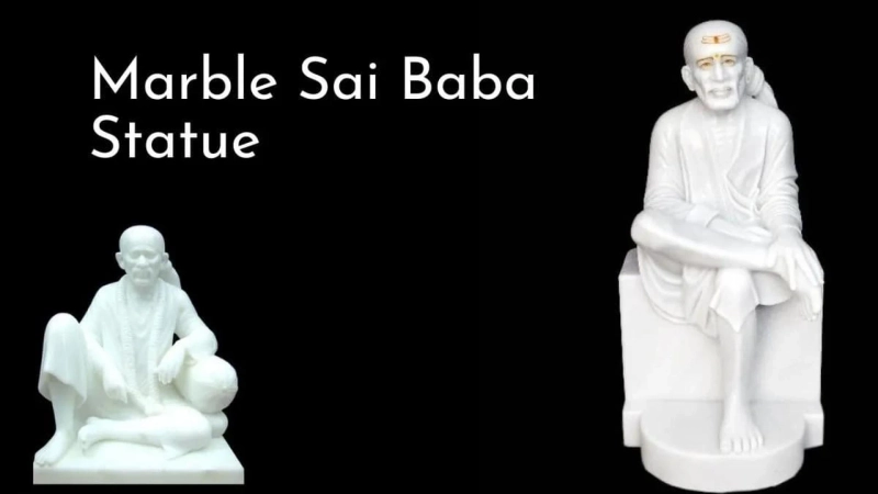 Beautiful White Marble Sai Baba Statue for Temples from Manufacturer