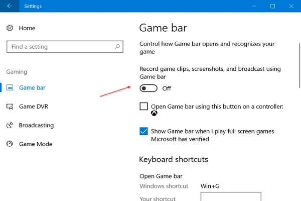 How to Turn On and Turn Off Windows 10 Xbox Game Bar