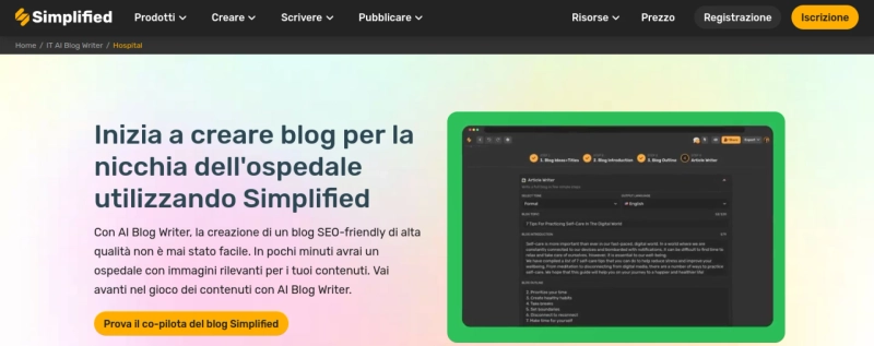 Simplified: Esplora un Blog Ospedaliero Online Gratuito con Simplified