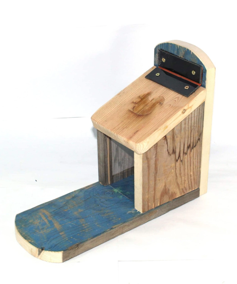 Squirrel Feeder box made from recycled wood and plastic