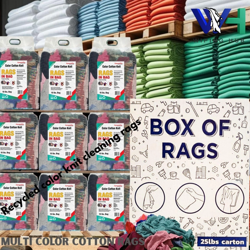Recycled Color Knit Cleaning Rags | Multi Color Cotton Rags