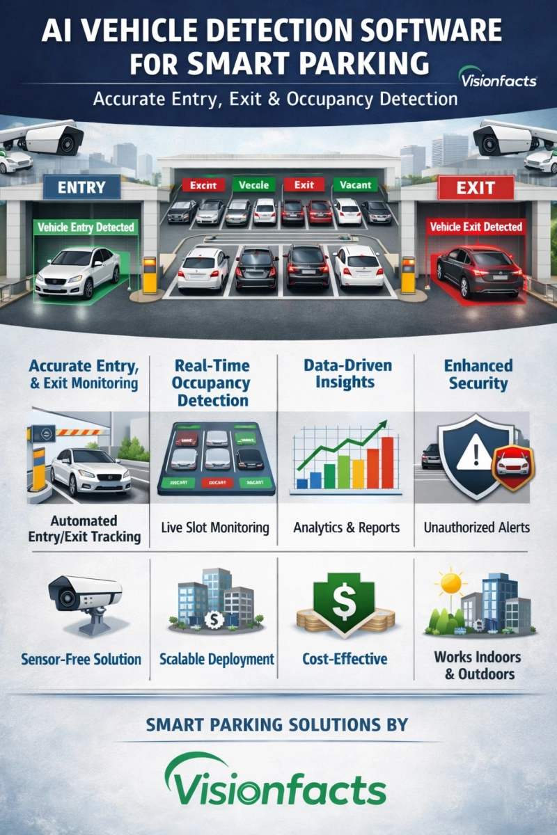 AI Vehicle Detection Software for Smart Parking: Accurate Entry, Exit & Occupancy Detection
