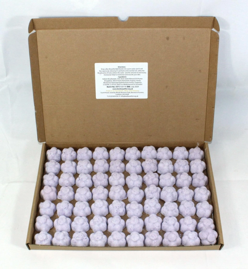 Bee Beautiful Bath Bombs Parma violet scented 70 x 10g