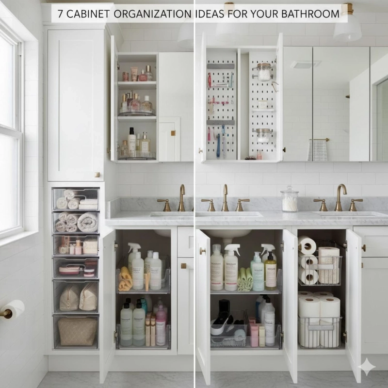 7 Cabinet Organization Ideas for Your Bathroom