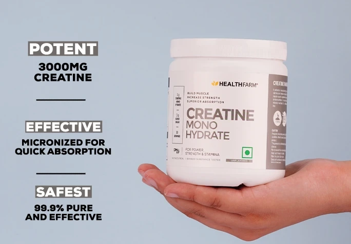 Healthfarm Muscle Creatine Monohydrate (100g) - Buy online at Best Prices