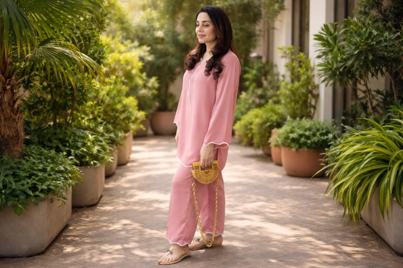 Stylish Scalloped Dress – Feminine Detail with Modern Edge