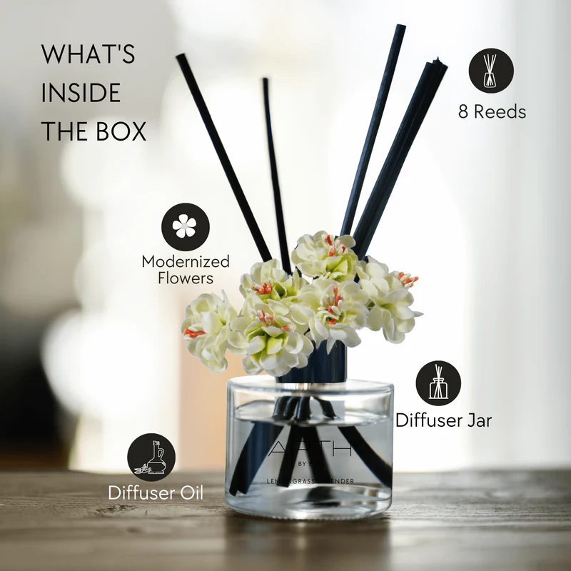 Enchanting Fragrances Emitted Equally Through Reeds of a Reed Diffuser