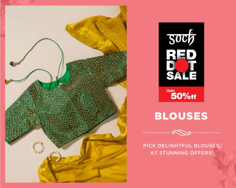 Get Big Discounts on Blouses online at Soch.
