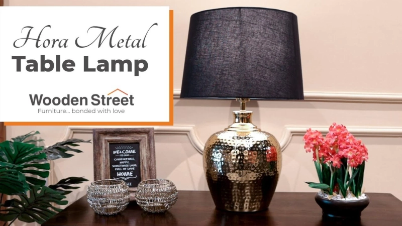Best Bedside Table Lamp | Hora Metal Table Lamp Design | Lamps and Lighting by WoodenStreet
