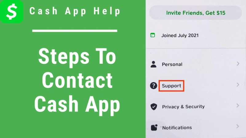 How do I contact Cash App Support through the App?