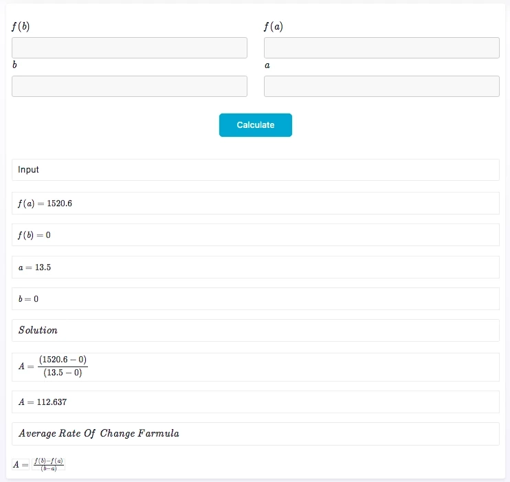 WHAT IS AVERAGE RATE OF CHANGE CALCULATOR?