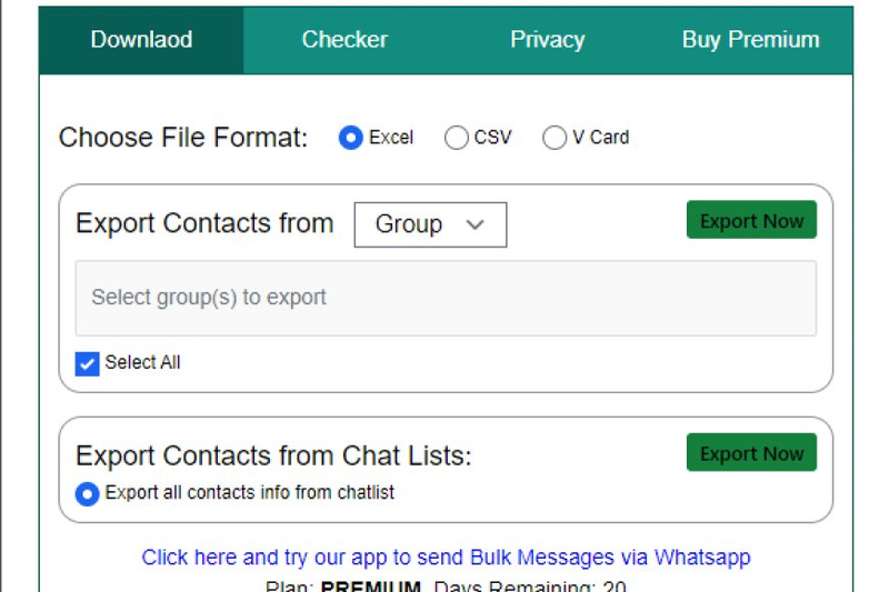 Worldwide WhatsApp data scraper
