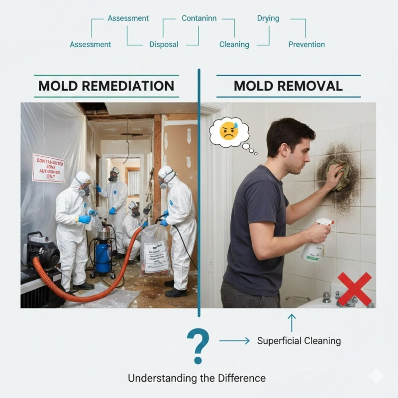 Mold Remediation vs Mold Removal: Understanding the Difference
