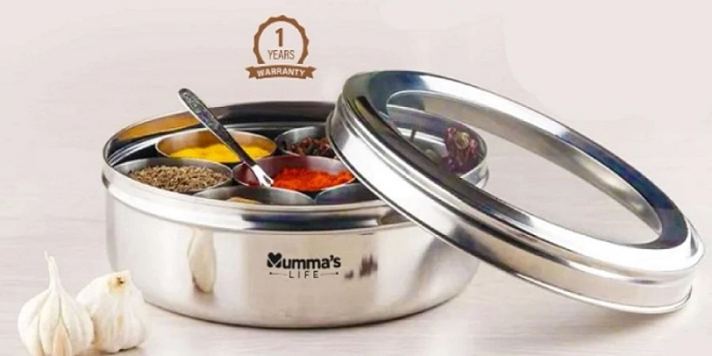 Maintain the Freshness and Scent of Spices with a Stainless Steel Masala Box