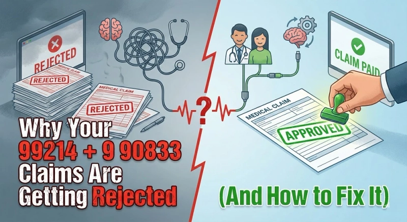 Why Your 99214 + 90833 Claims Are Getting Rejected (And How to Fix It)