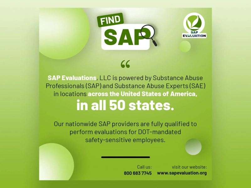 SAP Evaluation Starts at $ 255 | DOT Qualified SAP List near me