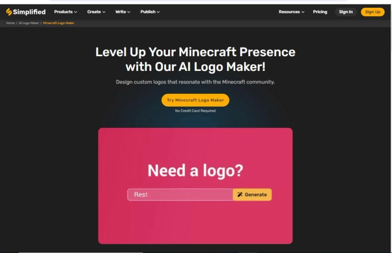 Design Your Own Minecraft Logos with our AI Minecraft Logo Maker | Simplified