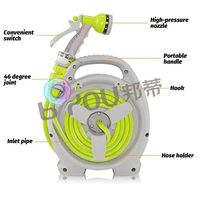 50ft Retractable Garden Hose Reel with Hose