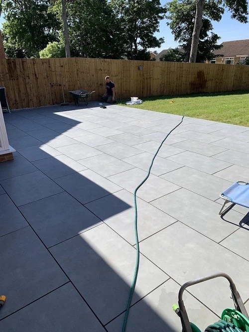 Outdoor Porcelain Paving Installation at Royale Stones