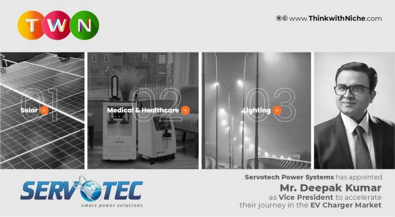 Servotech is Turbo Charged with Deepak Kumar as the VP- EV Charger Business Vertical